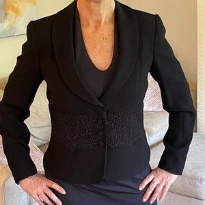 Trending Holiday Season - Vintage Black Zelda Blazer, Embellished Waist. Size 8.